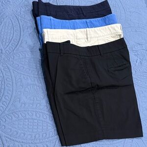 Talbots Women's Bermuda Shorts Trio in Black, Blue & Cream